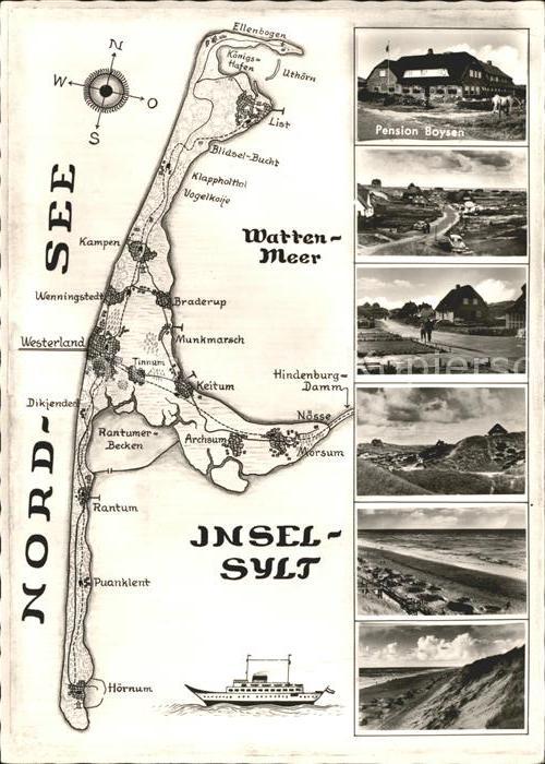 Insel Sylt mit Landkarte