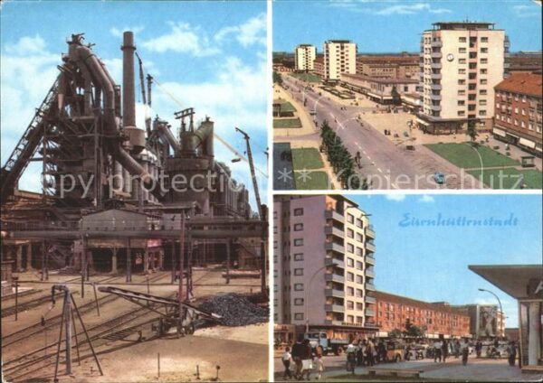 Eisenhuettenstadt Fabrik und Hochhäuser