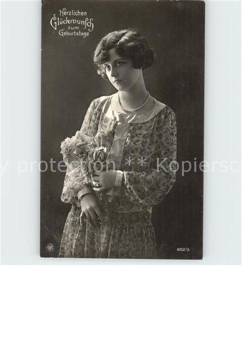 Foto NPG Nr. 852/3 Glückwunsch Geburtstag Frau Rosen
