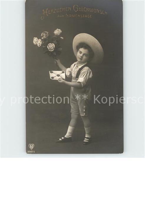 Foto HB Nr. 5547/1 Namenstag Kind Hutmode Brief Ros