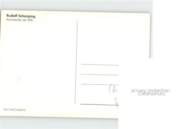 Politiker Rudolf Scharping Autogramm – Bild 2