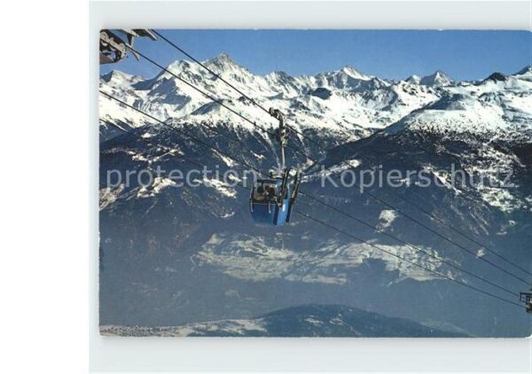 Seilbahn Telecabine d_Anzere Alpes Valaisannes