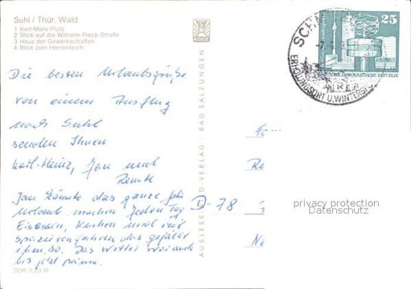 Suhl Thueringer Wald Karl Marx Platz Wilhelm Pieck Strasse H – Bild 2