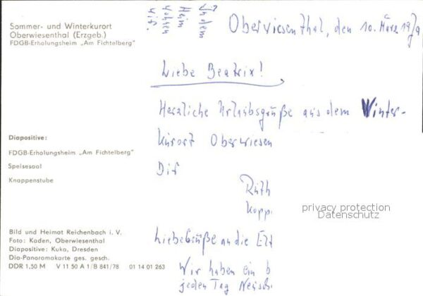 Oberwiesenthal Erzgebirge FDGB Erholungsheim Am Fichtelberg – Bild 2