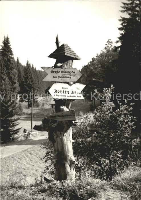Markersbach Raschau-Markersbach Kurheim Wolfner Mühle Waldschild