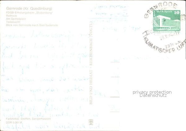 Gernrode Harz FDGB Erholungsheim Stubenberg Rathaus S – Bild 2