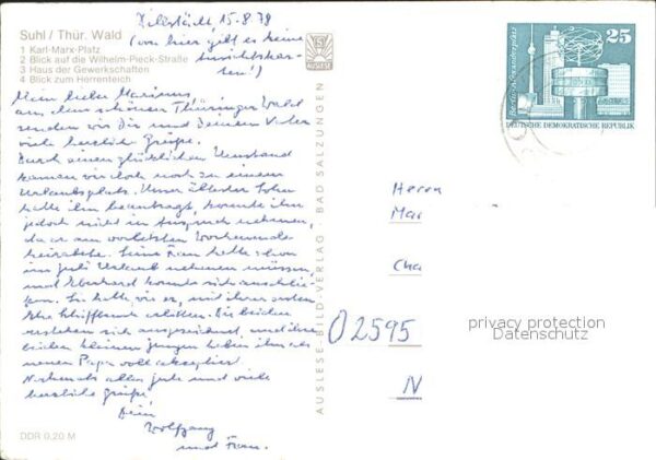 Suhl Thueringer Wald Karl Marx Platz Wilhelm Pieck Strasse H – Bild 2