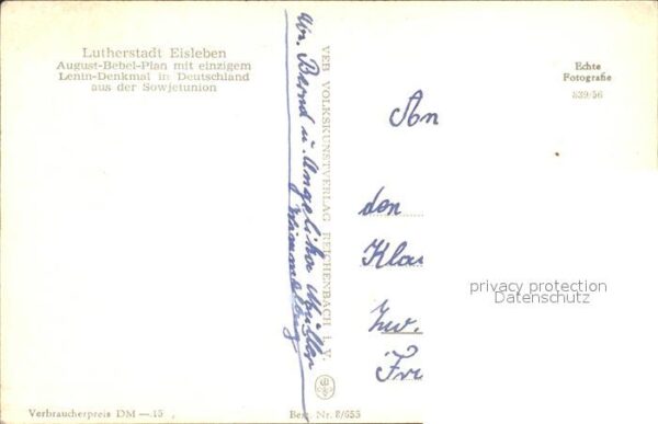 Eisleben August Bebel Platz mit Lenin Denkmal – Bild 2