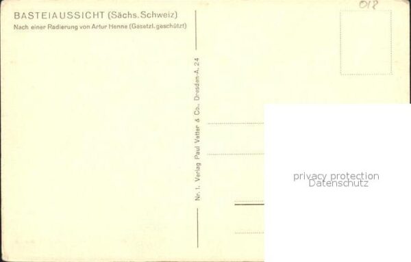 Saechsische Schweiz Basteiaussicht Radierung – Bild 2