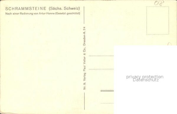 Saechsische Schweiz Schrammsteine Radierung – Bild 2