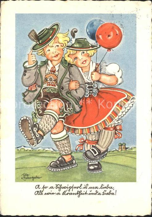 Muenchen Geschwisterpaar Karikatur