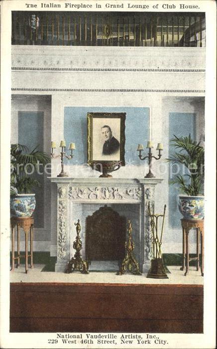 New York City Italian Fireplace in Grand Lounge of Cl