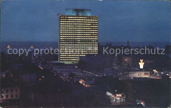 Vancouver British Columbia BC Electric Building at night