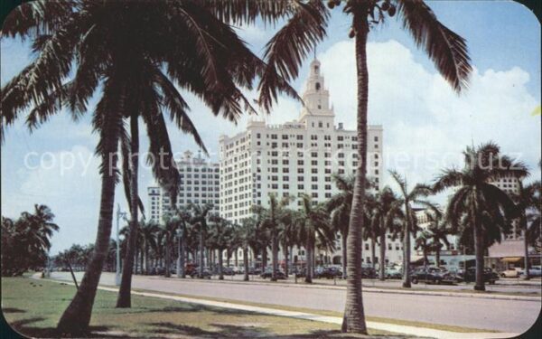 Miami Florida Biscayne Boulevard with the Everglades
