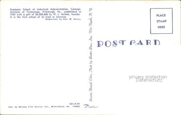 Pittsburg Pennsylvania Graduate School of Industrial Administr – Bild 2