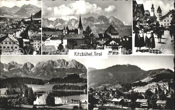 Kitzbuehel Tirol Teilansichten Trachten Hahnenkamm Schwa