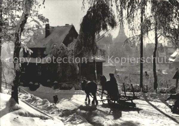 Seiffen Erzgebirge Pferdeschlitten Kurort im Winter Spielz