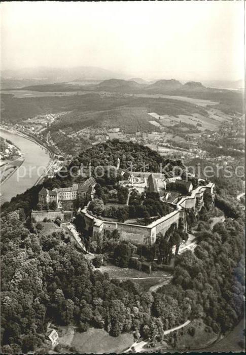 Koenigstein Saechsische Schweiz Festung Fliegeraufnahme