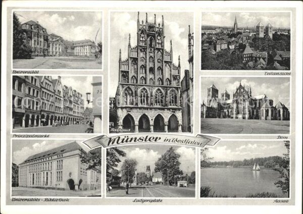 Muenster Westfalen Universität Rathaus Dom Aasee Ludgeripl
