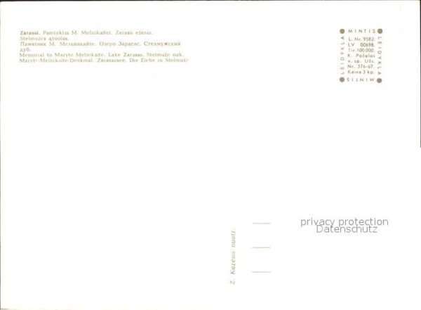 Zarasai Maryte Melnikaite Denkmal Zarasassee Ei – Bild 2