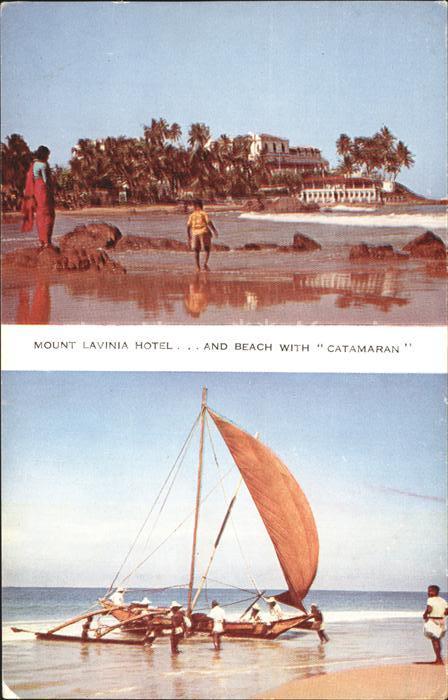 Colombo Ceylon Sri Lanka Mount Lavinia Hotel Beach with Fishing