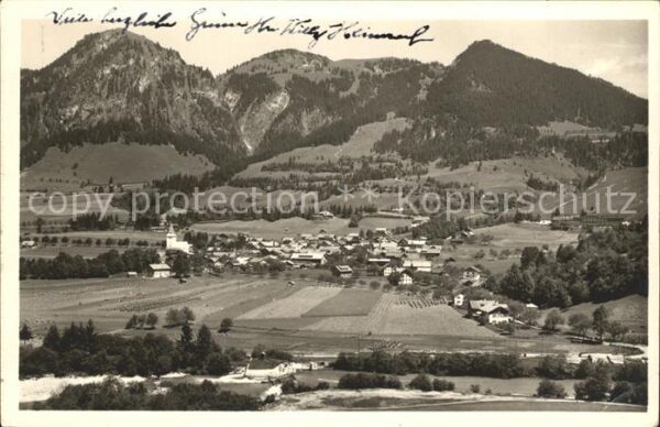 Hindelang Gesamtansicht mit Allgäuer Alpen