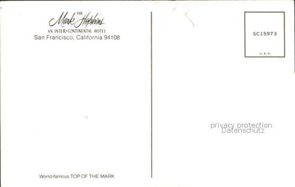 San Francisco California The Mark Hopkins Hotel – Bild 2