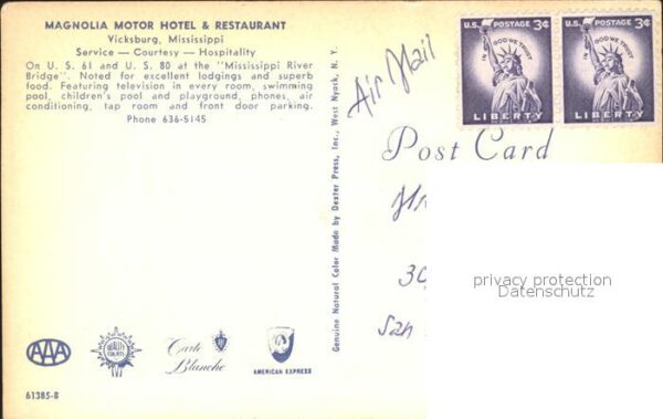 Vicksburg Mississippi Magnolia Motor Hotel and Restaurant – Bild 2