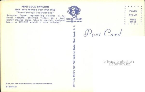 New York City Pepsi Cola Pavilion Worlds Fair 64 – Bild 2