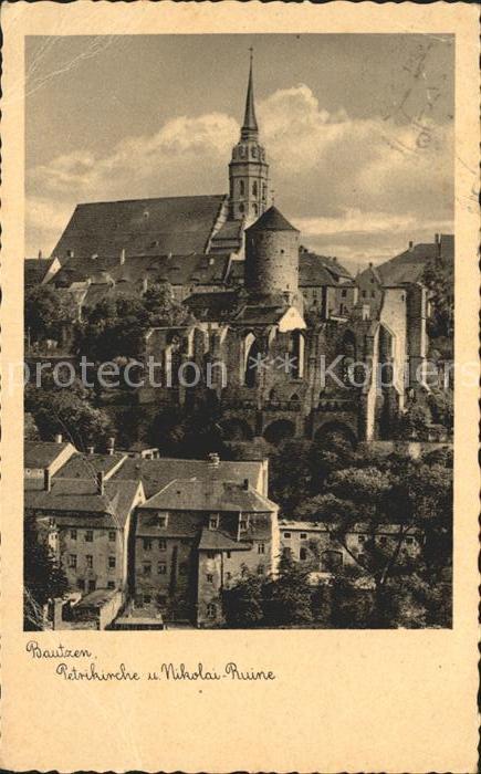 Bautzen Petrikirche mit Nikolai Ruine