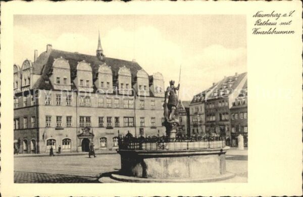 Naumburg Saale Rathaus mit Wenzelsbrunnen