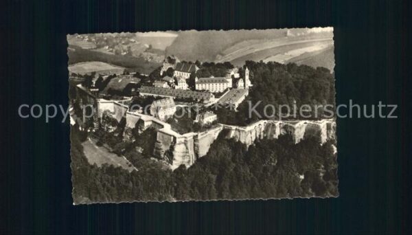 Saechsische Schweiz Festung Königstein Fliegeraufnahme