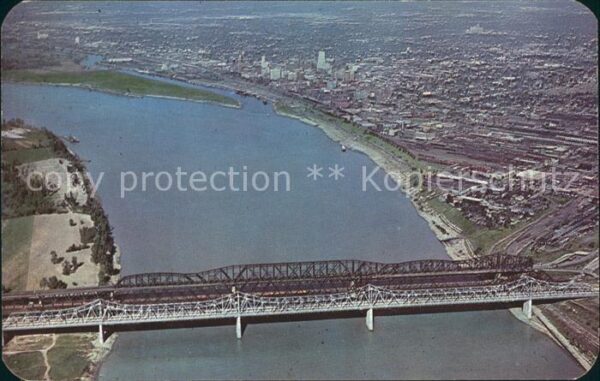 Memphis Tennessee The Mississippi River Harahan Bridge Ai
