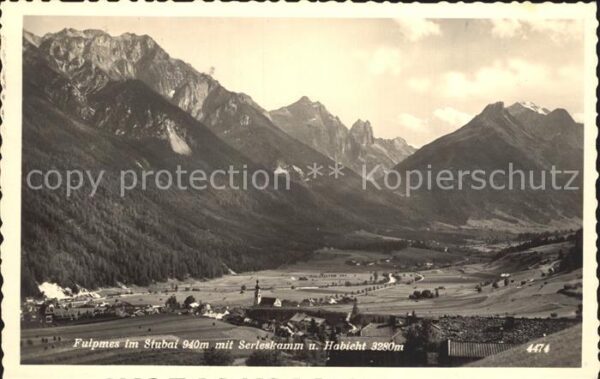 Fulpmes Tirol mit Serleskamm und Habicht