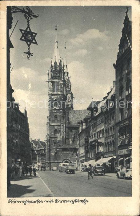 Nuernberg Königstrasse mit Lorenzkirche
