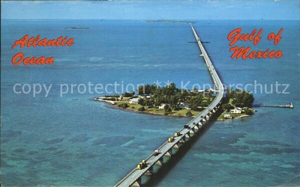 Florida Keys Seven Mile Bridge Atlantic Ocean and Gu