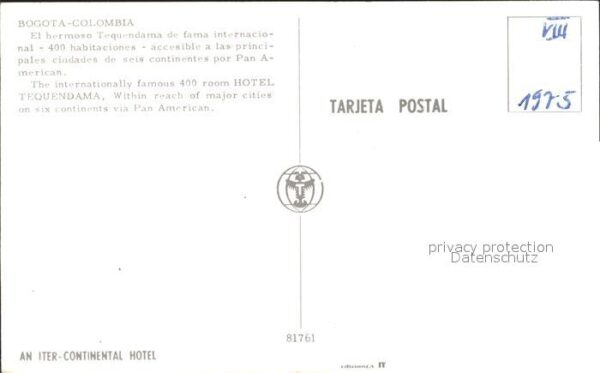 Bogota Colombia Hotel Tequendama – Bild 2