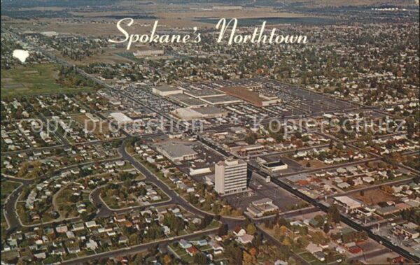 Spokane Washington Spokanes Northtown Air view
