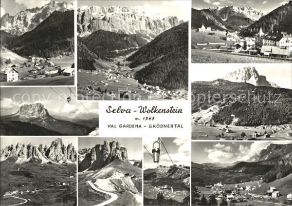 Selva Val Gardena Bergbahn Panorama Dolomiten