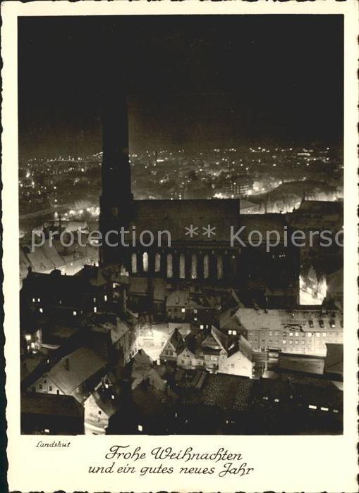 Landshut Isar Blick von der Burg Nachtaufnahme Weihna