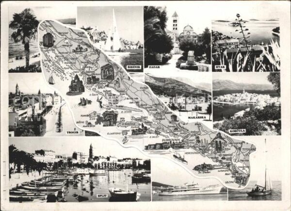 Sibenik und Umgebung Landkarte Sehenswürdigkeit