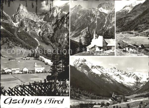 Gschnitz Tirol Teilansicht St Magdalena Laponesalm Stu