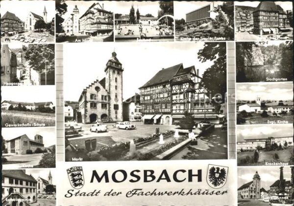 Mosbach Baden Markt Freibad Kirche Schloss Stadtgarte