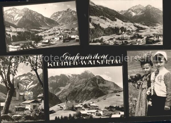 Hirschegg Kleinwalsertal Vorarlberg Panorama Teilansichten Trachtenkinder