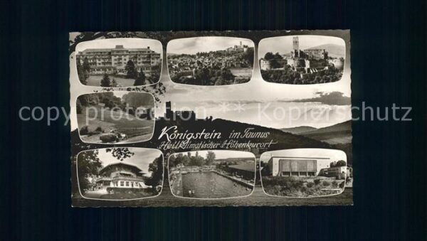 Koenigstein Taunus Teilansichten Panorama Burg Schwimmbad