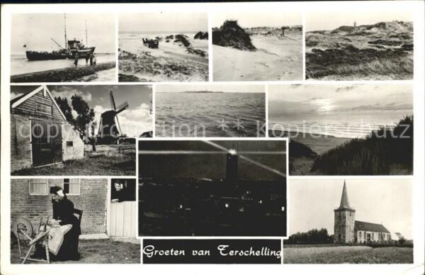 Terschelling Fischkutter Dünen Strand Mühle Spinnrad