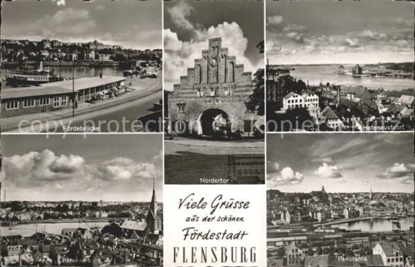 Flensburg Fördebrücke Nordertor Hafenausfahrt Pan