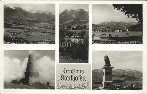 Sonthofen Oberallgaeu Total Panorama Denkmal auf dem Grünten
