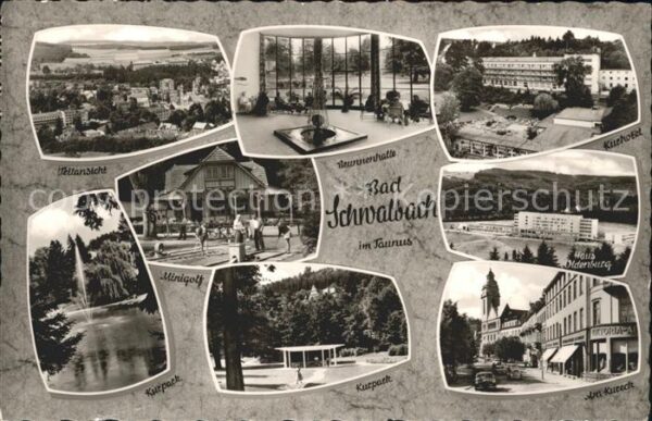 Bad Schwalbach Telansicht Brunnenhalle Kurhotel Kurpar