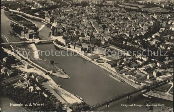 Hameln Weser Weser Fliegeraufnahme